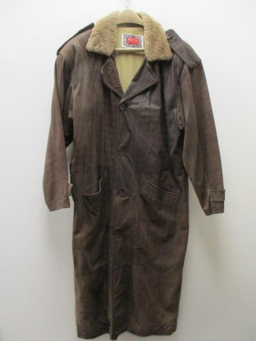 Vintage M Julian Adventures Leather Coat 42 Brown Shearling Collar Western Ranch